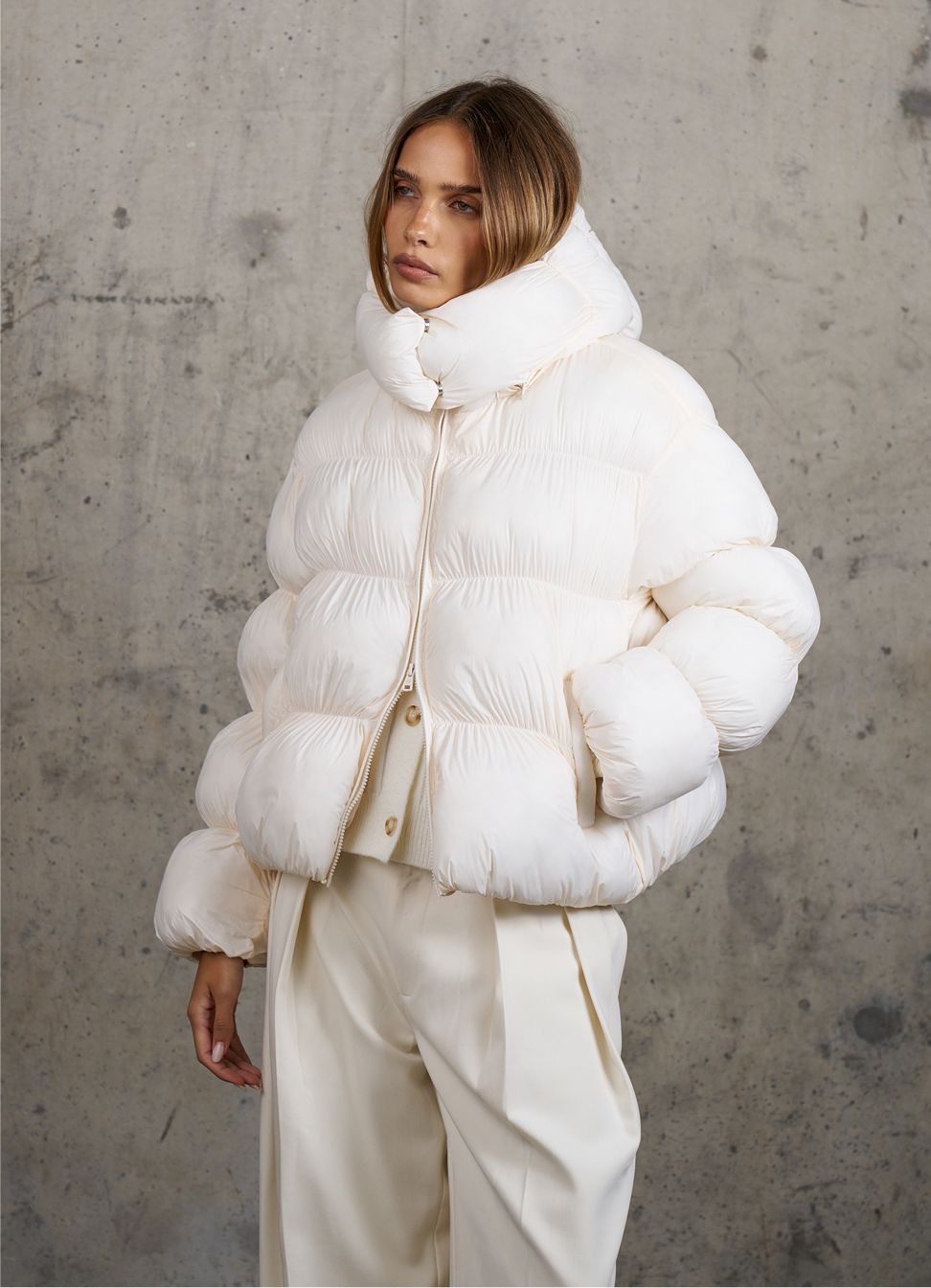 BUBBLE HOODED PUFFER COAT
