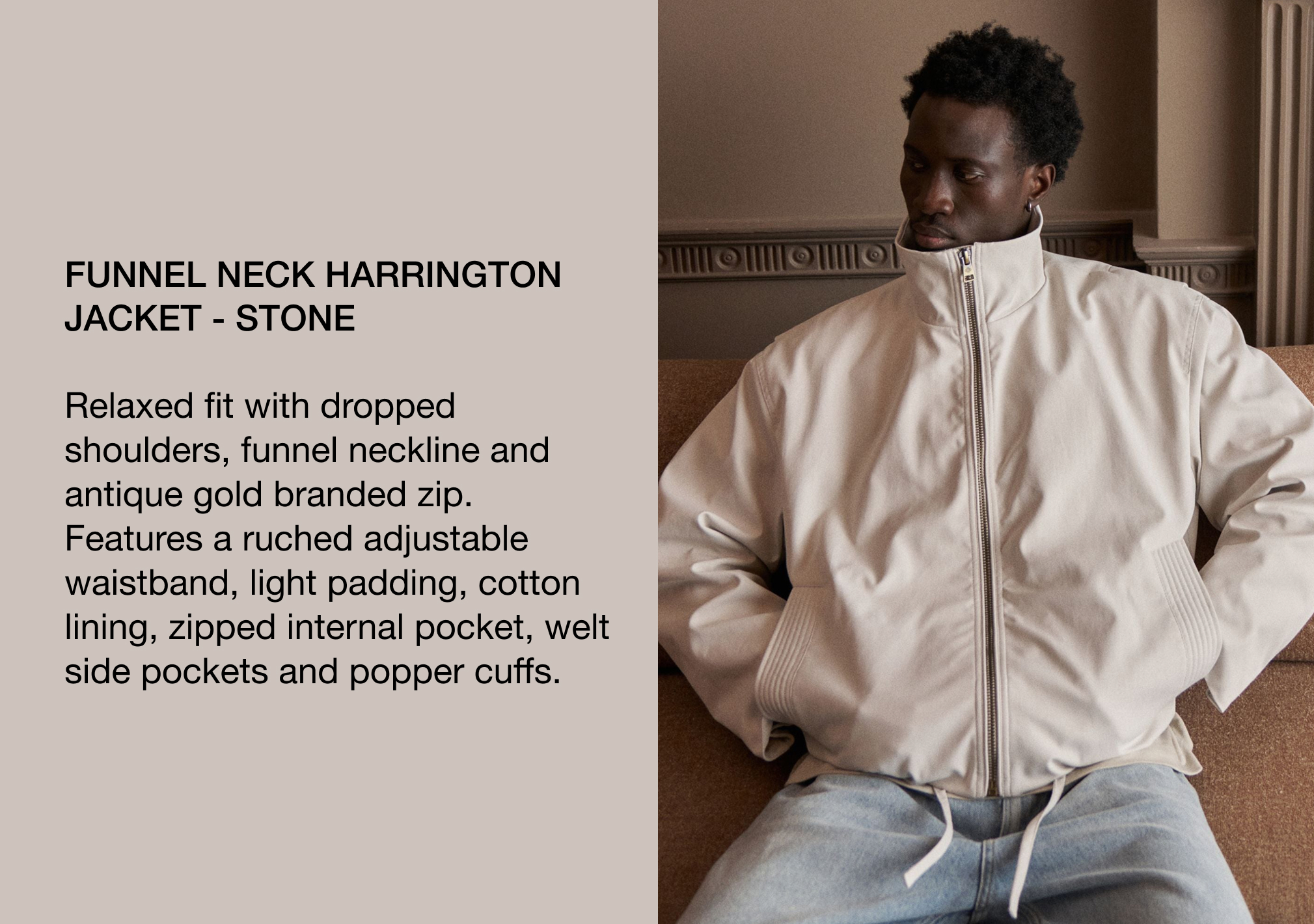 FUNNEL NECK HARRINGTON JACKET