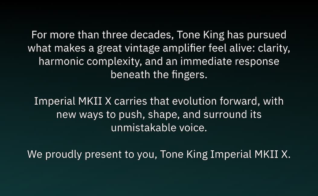 We proudly present to you, Tone King Imperial MKII X.