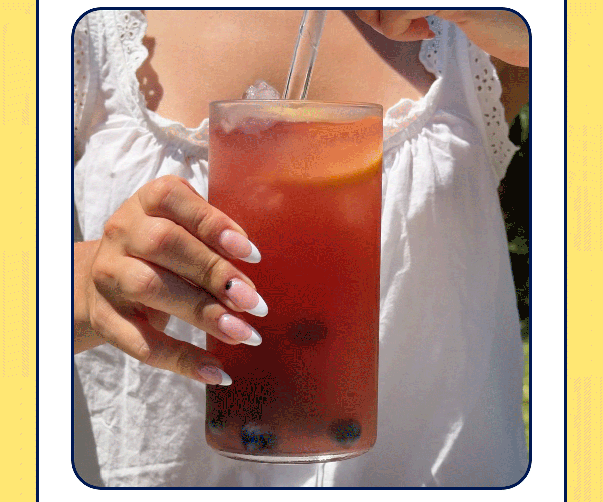 Sip Your Way To a Good Mood Recipe Time! Bright blueberries, refreshing lemon, and a bubbly splash of Pomegranate Blueberry kombucha come together for a feel-good sip. Sip Your Way To a Good Mood Recipe Time! Bright blueberries, refreshing lemon, and a bubbly splash of Pomegranate Blueberry kombucha come together for a feel-good sip.
