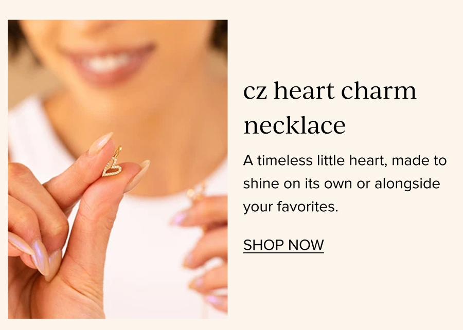 CZ Heart Charm Necklace