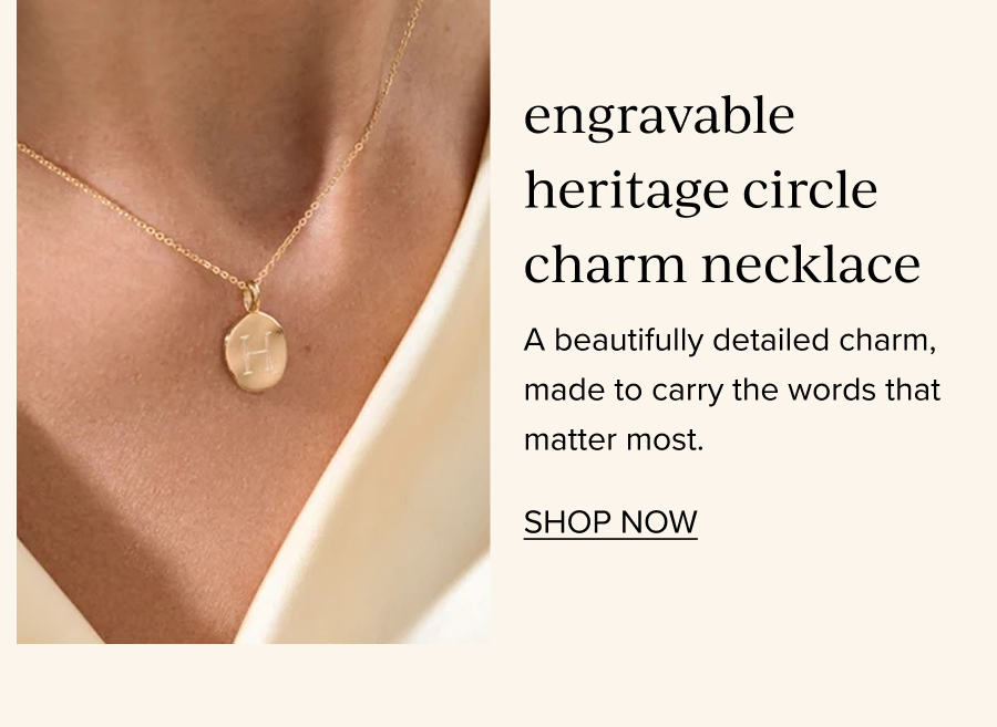 Engravable Heritage Circle Charm Necklace