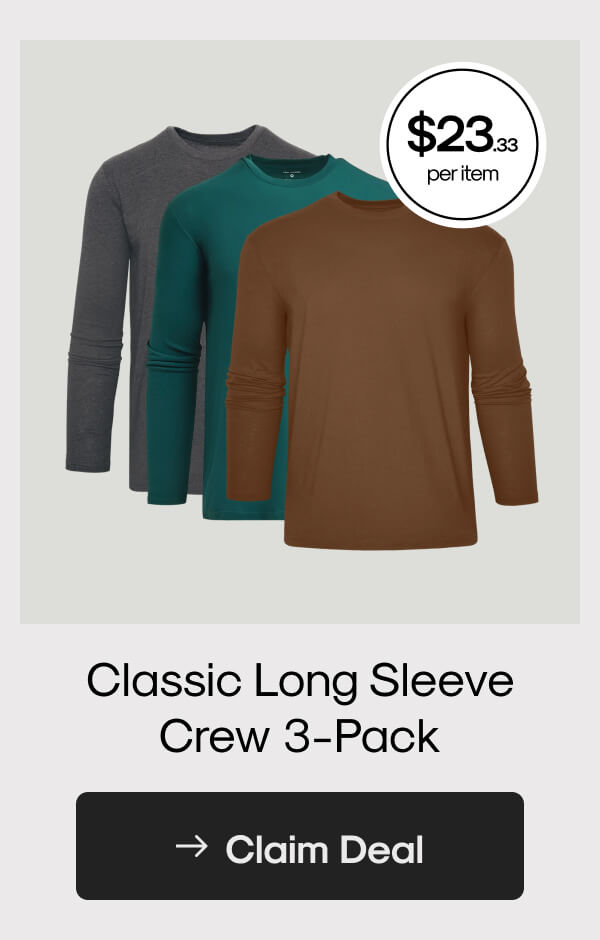 Classic Long Sleeve Crew 3-Pack