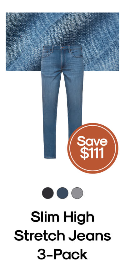 Slim High Stretch Jeans 3-Pack