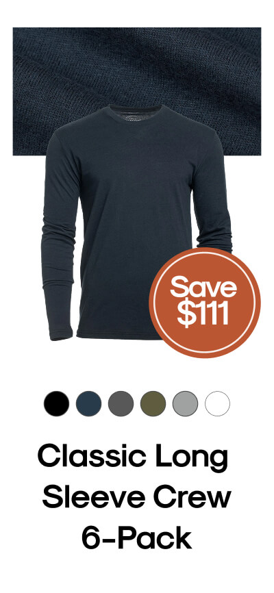 Classic Long Sleeve Crew 6-Pack