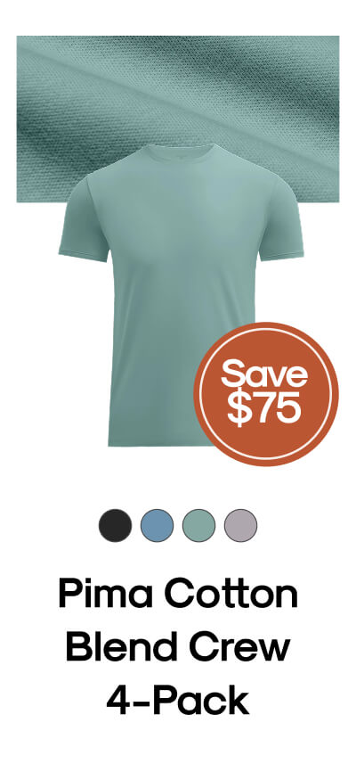 Pima Cotton Blend Crew 4-Pack