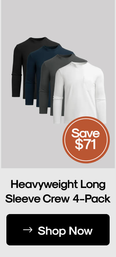 Heavyweight Long Sleeve Crew 4-Pack