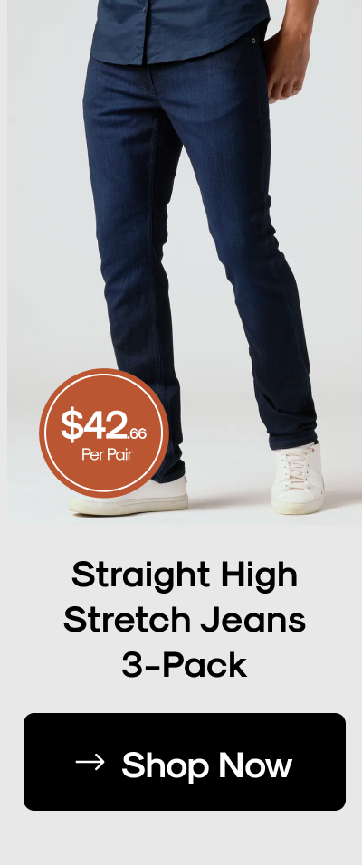 Straight High Stretch Jeans 3-Pack