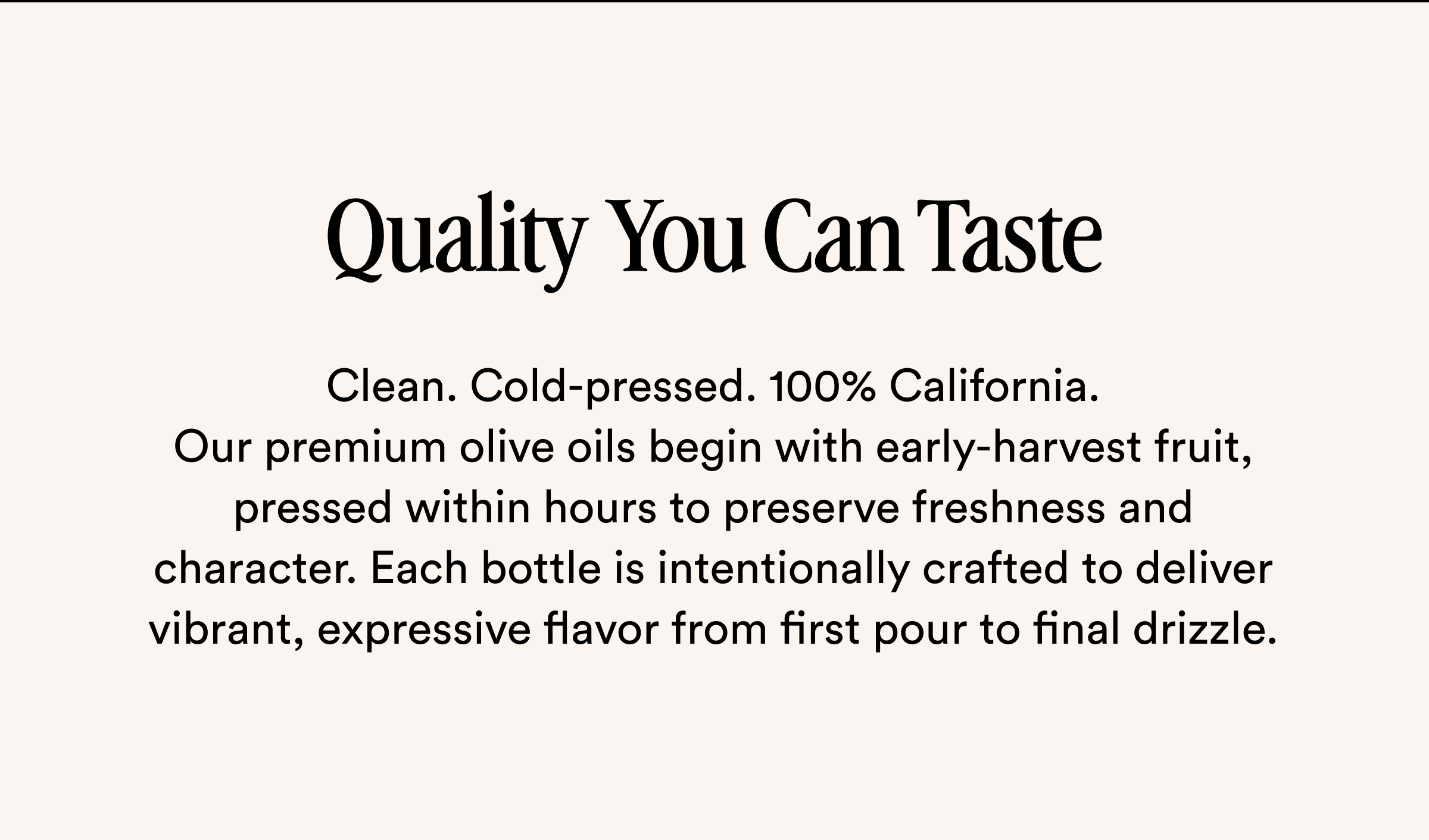 Quality You Can Taste