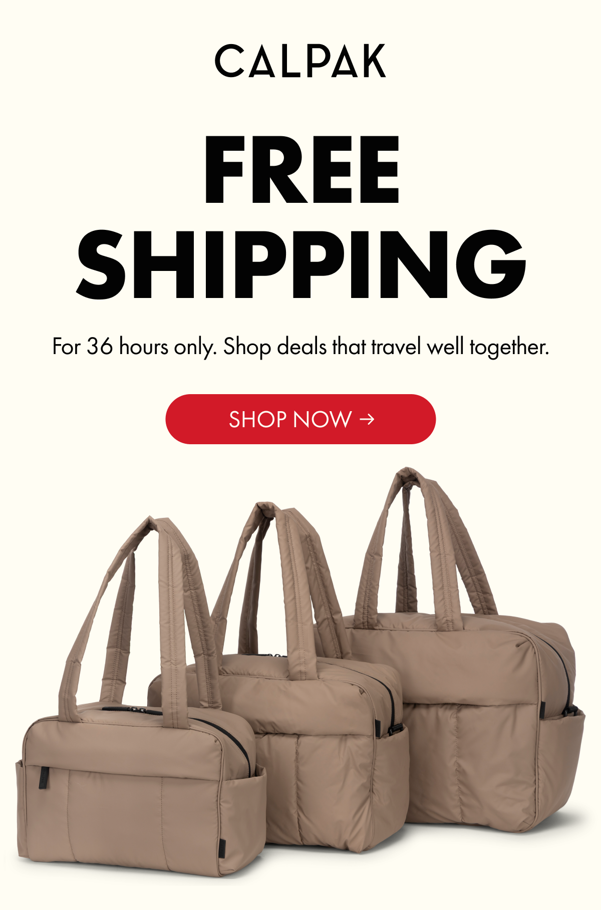 CALPAK | FREE SHIPPING | For 36 hours only. Shop deals that travel well together.