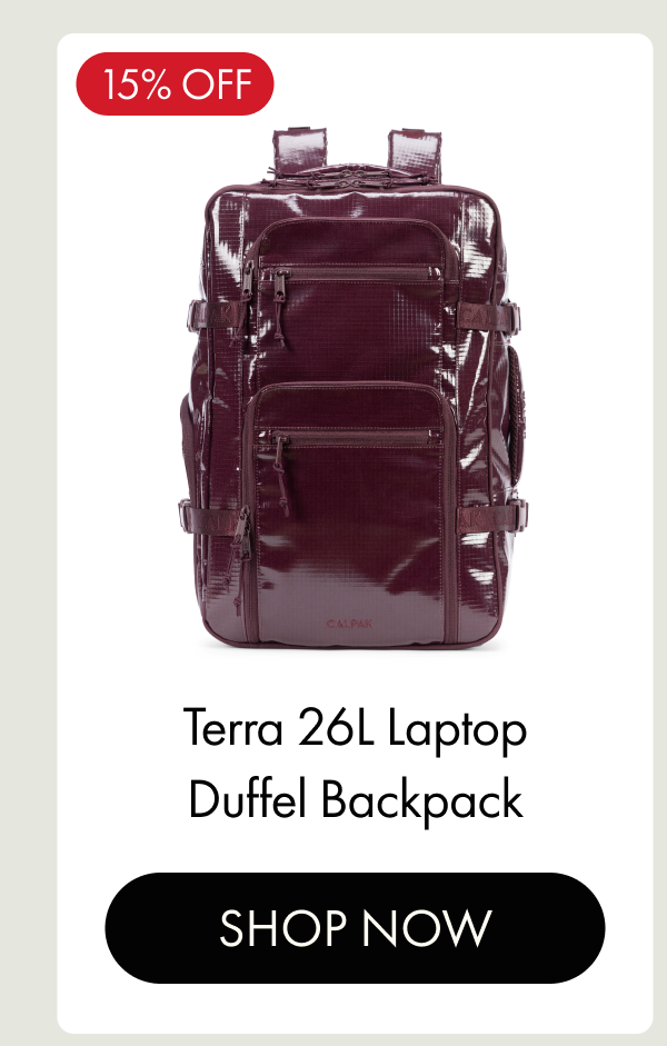 15% OFF | Terra 26L Laptop Duffel Backpack | SHOP NOW