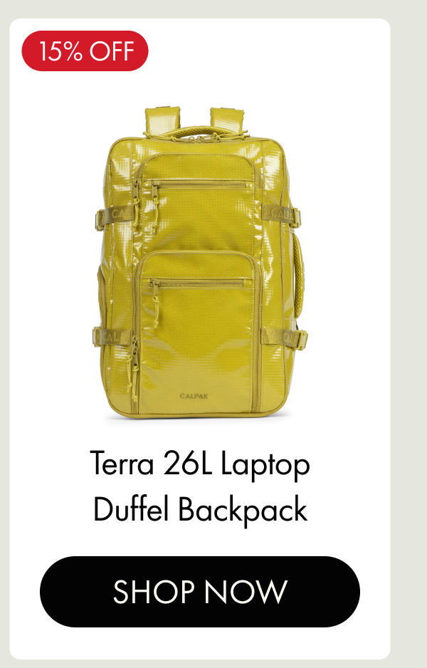 15% OFF | Terra 26L Laptop Duffel Backpack | SHOP NOW