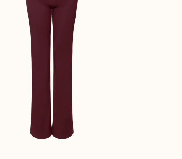 DayFlex High Waisted Flared Yoga Pant No Front Seam - Burgundy