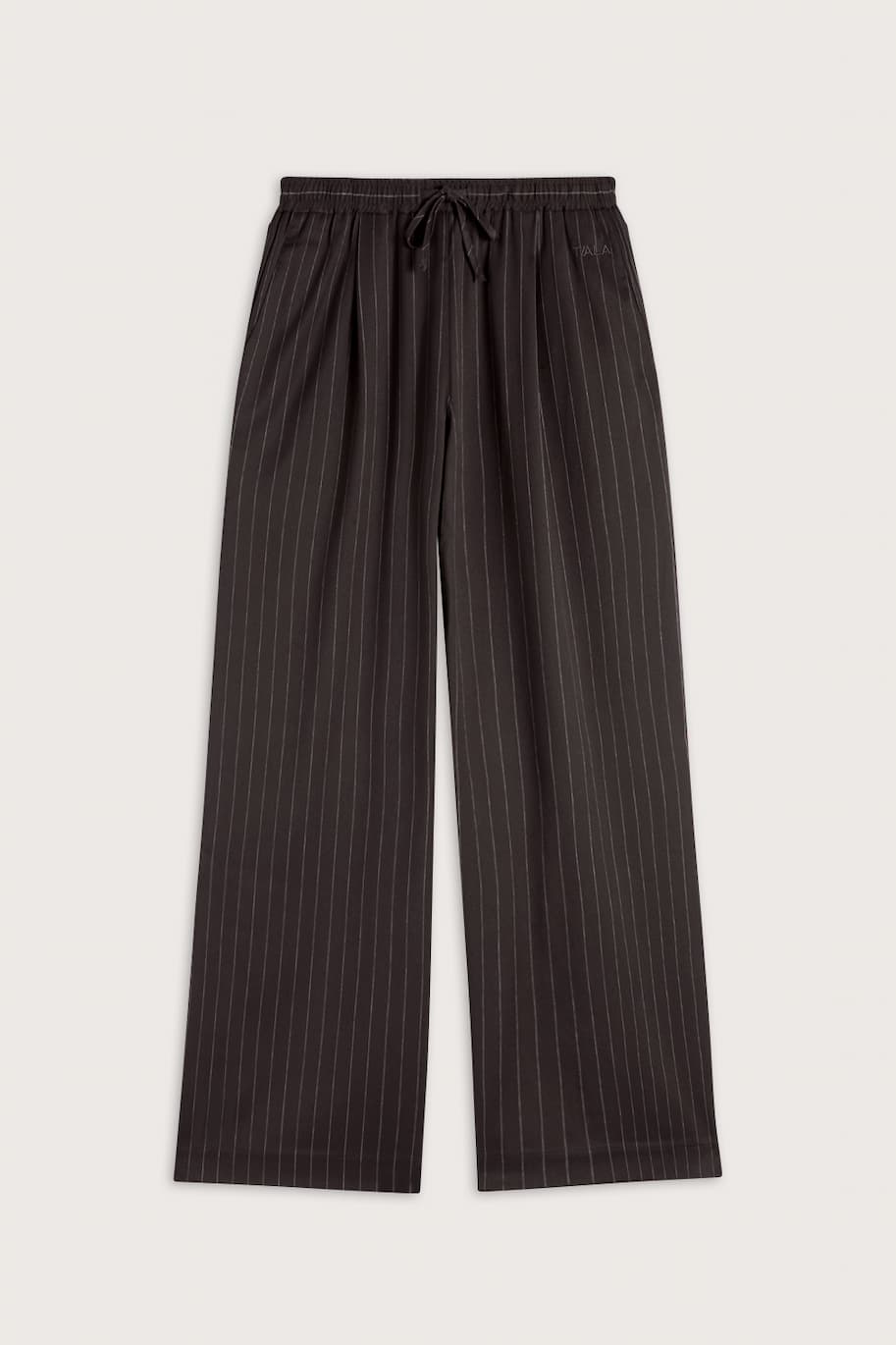 Drawstring Wide Leg Trousers - Americano Stripe