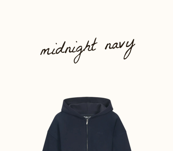 Cocoon Zip Through Hoodie - Midnight Navy
