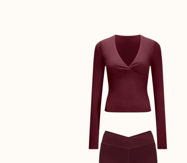 DayFlex V Neck Top - Burgundy
