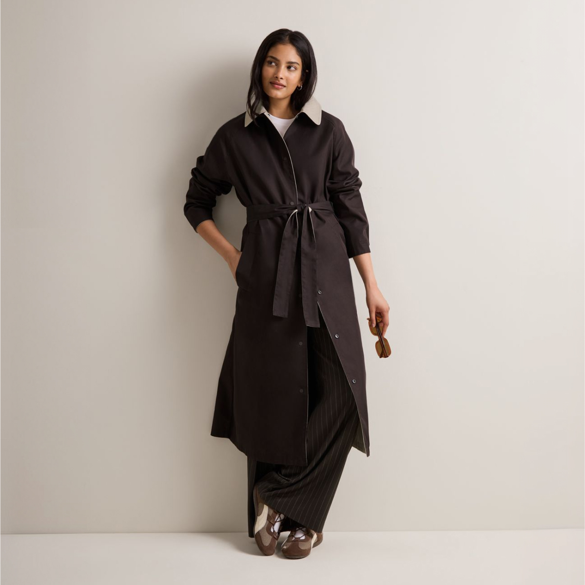 Longline Reversible Trench - Truffle Side