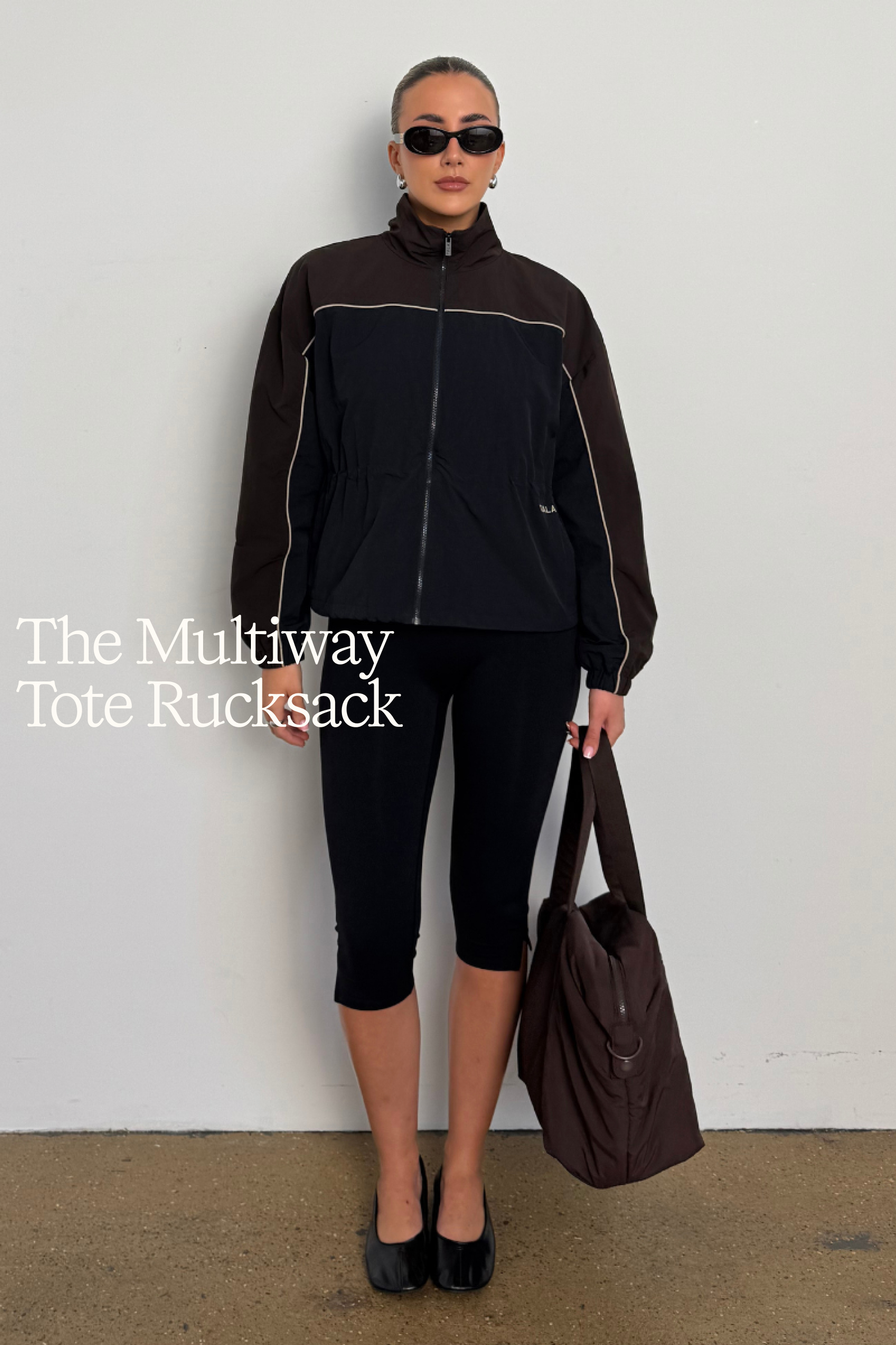 Farron Clark modelling the Multiway Tote Rucksack - Black