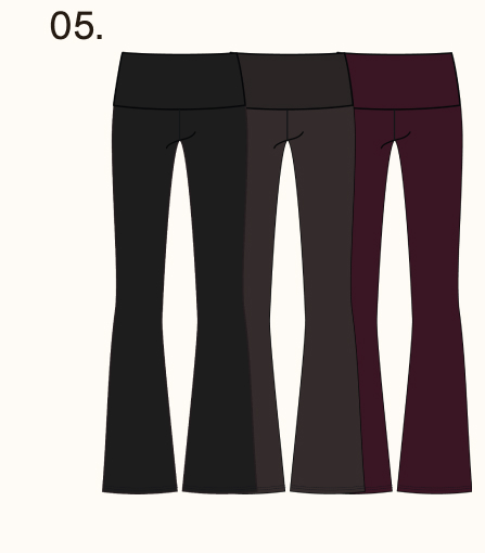 365 Rib Fold Waist Flared Trousers - Fig