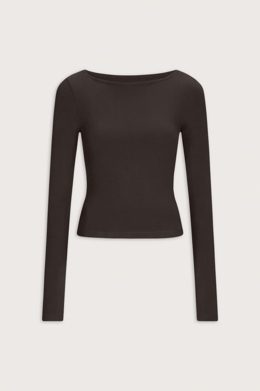 365 Core Cotton Boat Neck Top - Americano