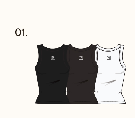 365 Rib Logo Racer Vest - Coconut Milk