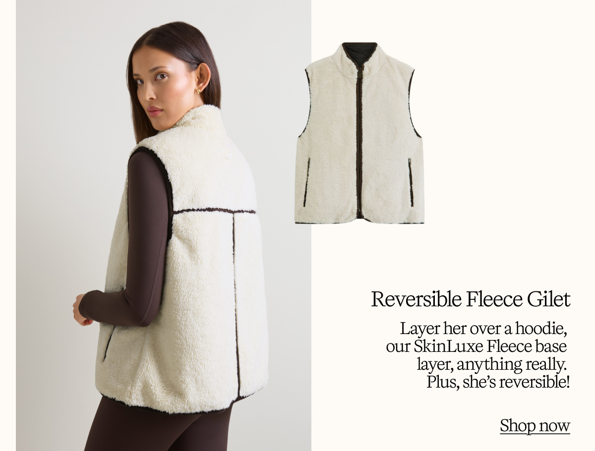 Reversible Fleece Gilet - Ivory & Black