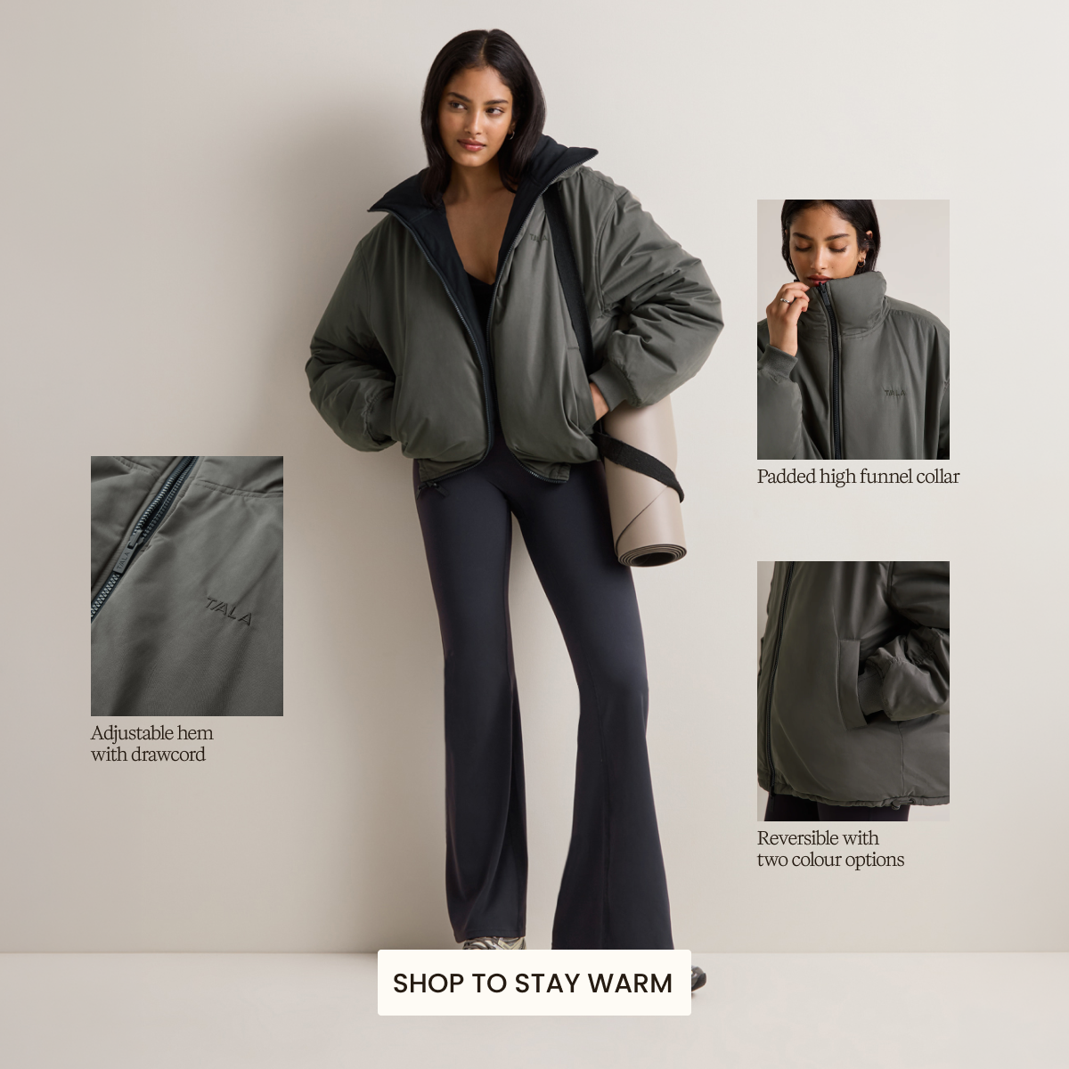 Funnel Neck Reversible Bomber