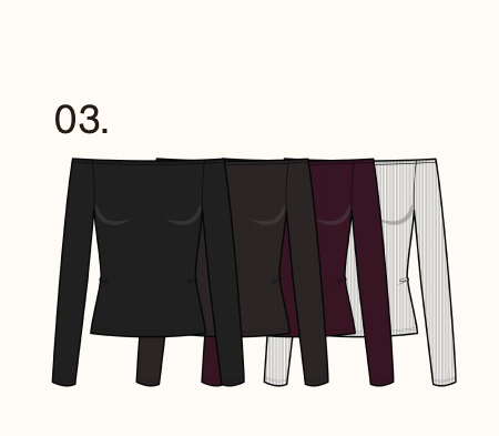 365 Rib Off Shoulder Top - Fig