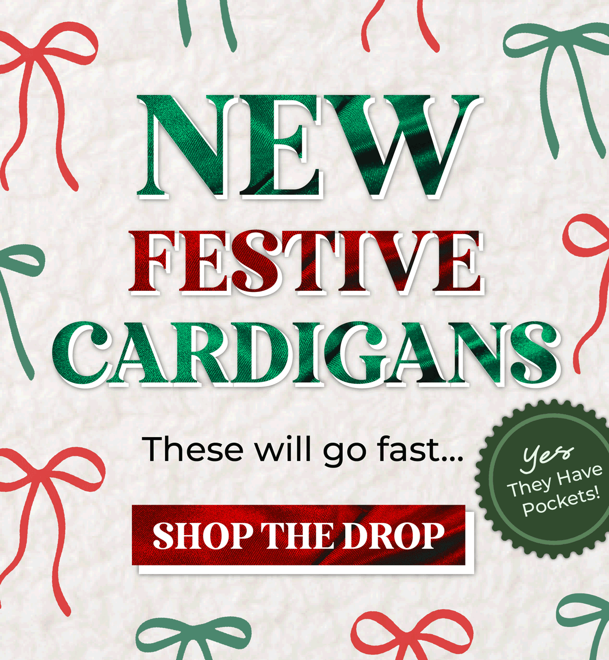 NEW FESTIVE CARDIGANS! ❤️💚 Yes, the have pockets! These will go fast... [SHOP THE DROP]