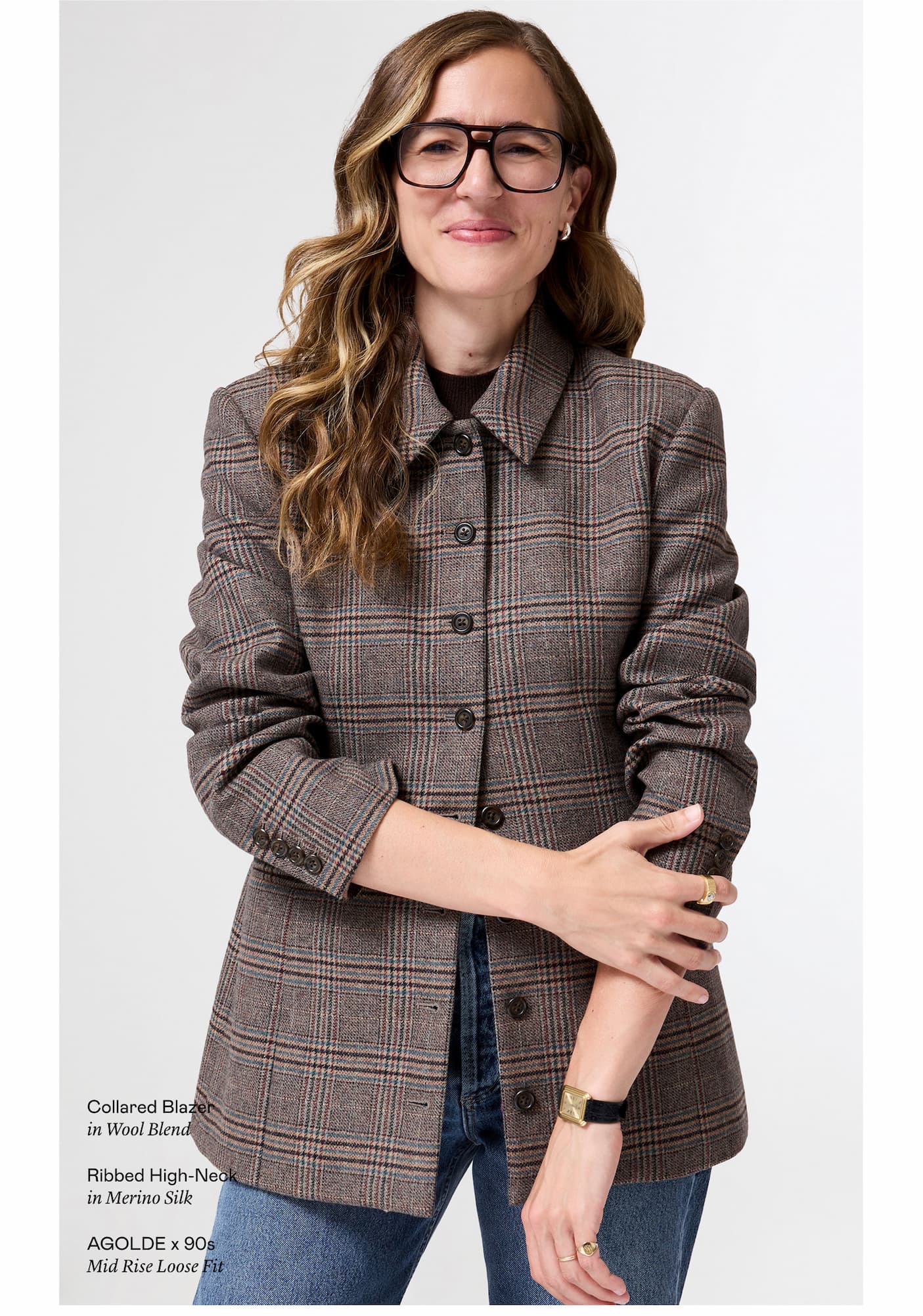 “I love a good check, and this one feels especially fresh. The Heritage Check has that classic tailoring feel, but the cropped, slightly sharper proportion makes it feel completely modern.