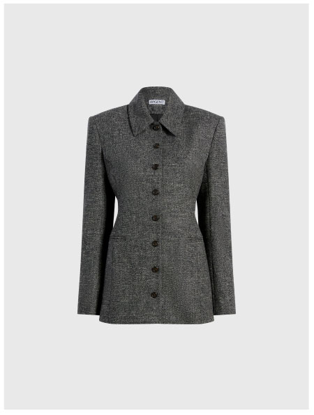 Collared Blazer in Textured Cotton Wool Collared Blazer in Textured Cotton Wool
