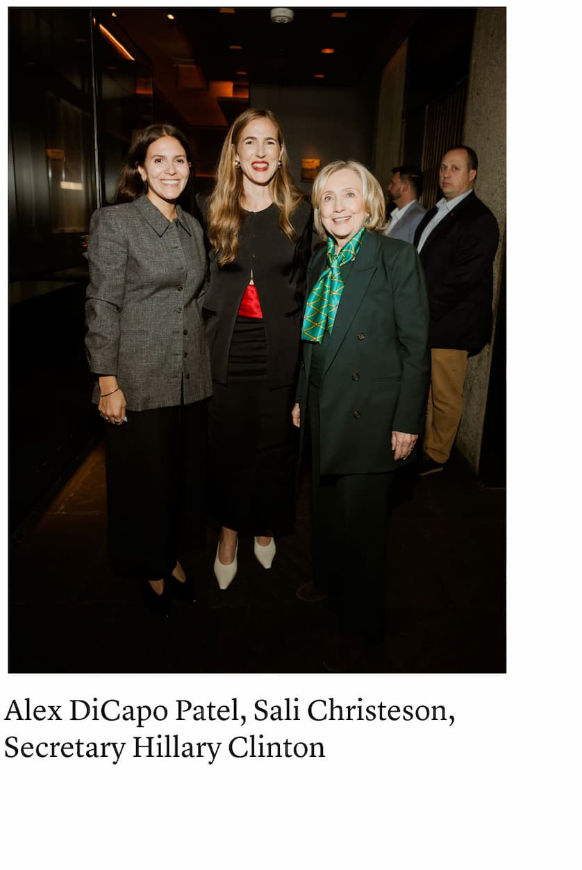 Alex DiCapo Patel, Sali Christeson, and Secretary Hillary Clinton Alex DiCapo Patel, Sali Christeson, and Secretary Hillary Clinton