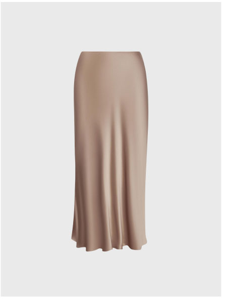Bias Midi Skirt in Viscose Satin Bias Midi Skirt in Viscose Satin