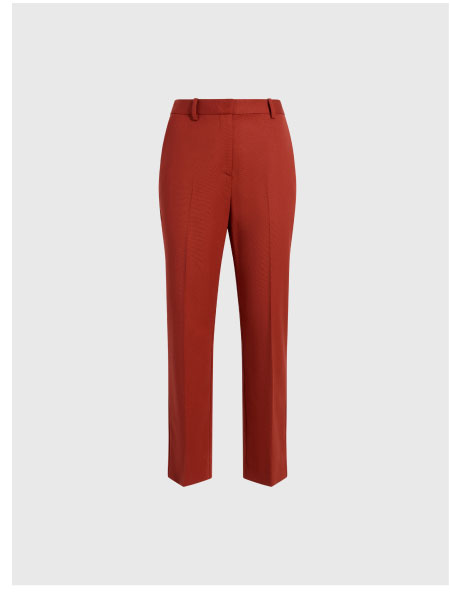 Cropped Straight Leg Trouser in Seasonless Wool