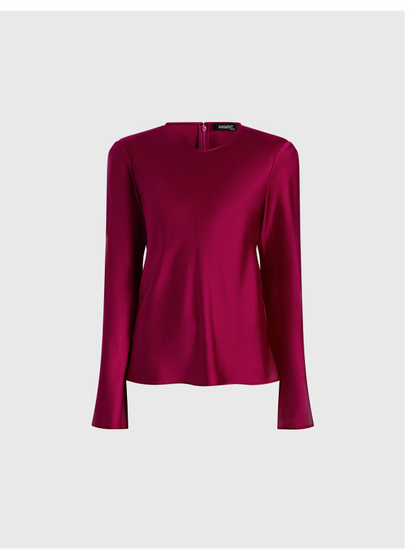 Longsleeve Bias Top in Silk Charmeuse