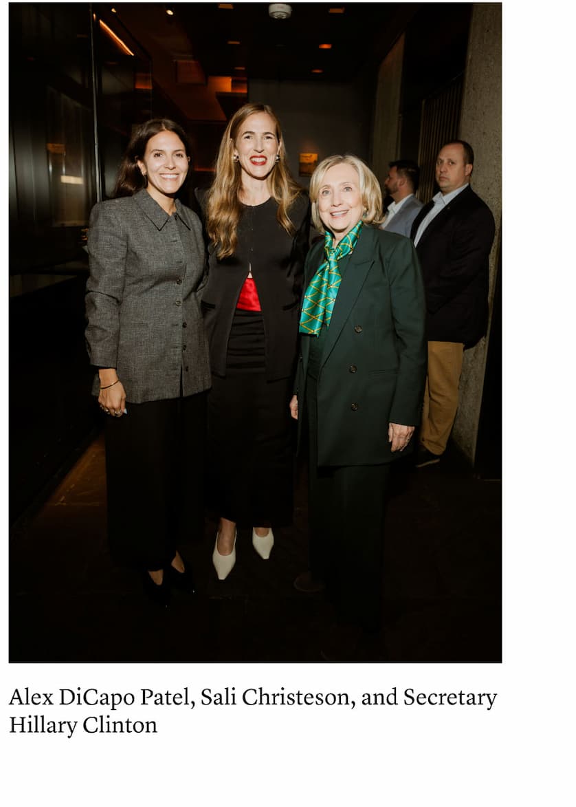 Alex DiCapo Patel, Sali Christeson, and Secretary Hillary Clinton  
