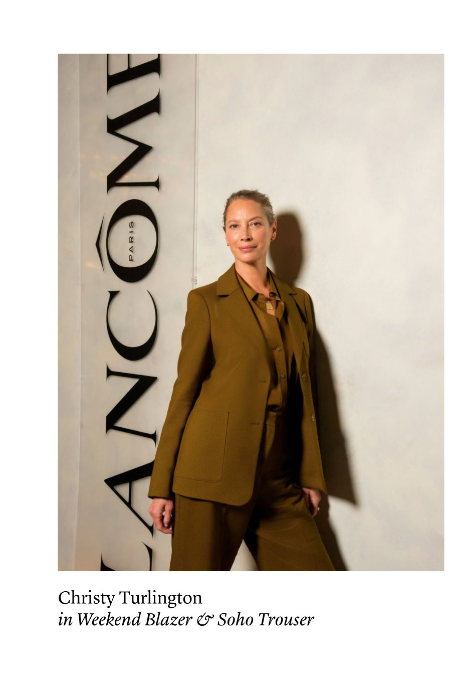 Christy Turlington in Weekend Blazer & Soho Trouser