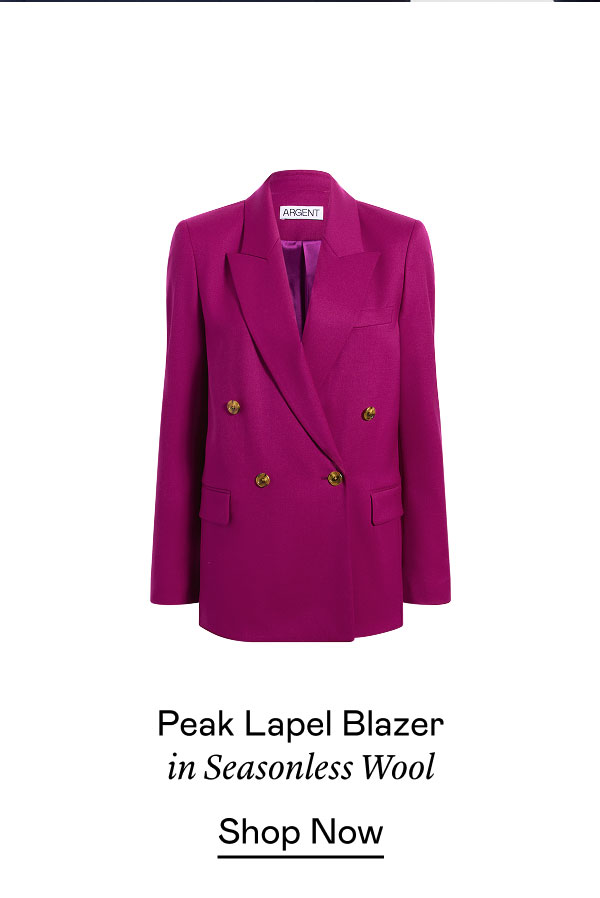 Peak Lapel Blazer in Seasonless Wool