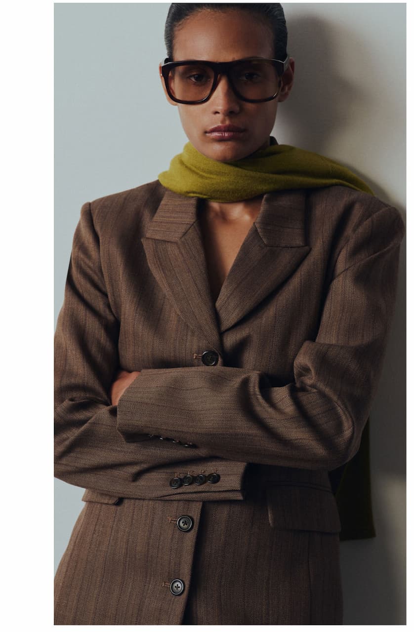 High-Neck Blazer in Wool | Toasted Chestnut High-Neck Blazer in Wool | Toasted Chestnut