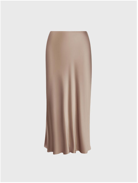 Bias Midi Skirt in Viscose Satin
