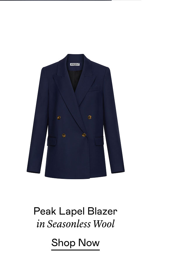 Peak Lapel Blazer in Seasonless Wool