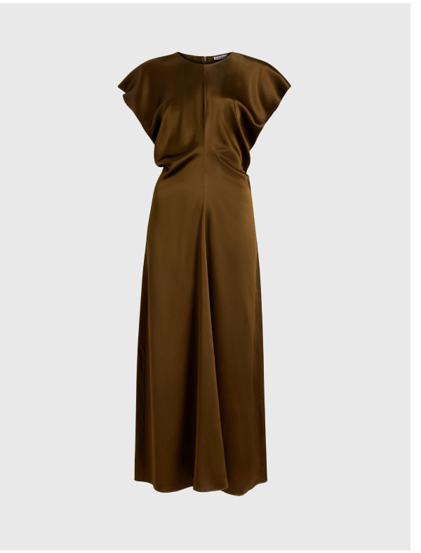 Draped Dress in Silk Charmeuse
