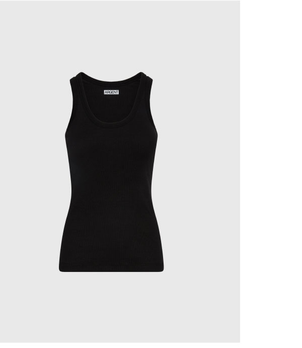 Ribbed Tank in Cotton Elastane