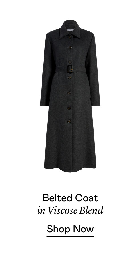 Belted Coat in Viscose Blend