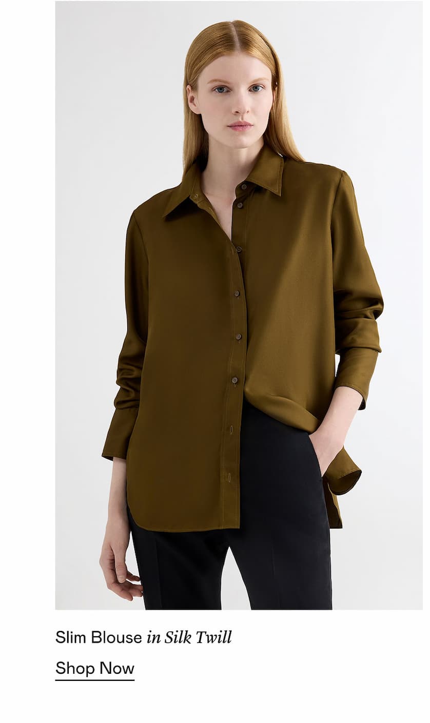 Slim Blouse in Silk Twill