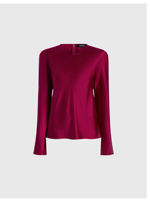 Longsleeve Bias Top in Silk Charmeuse