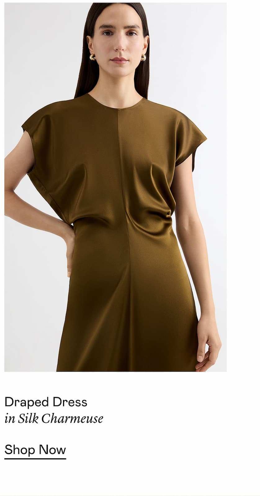 Draped Dress in Silk Charmeuse Draped Dress in Silk Charmeuse