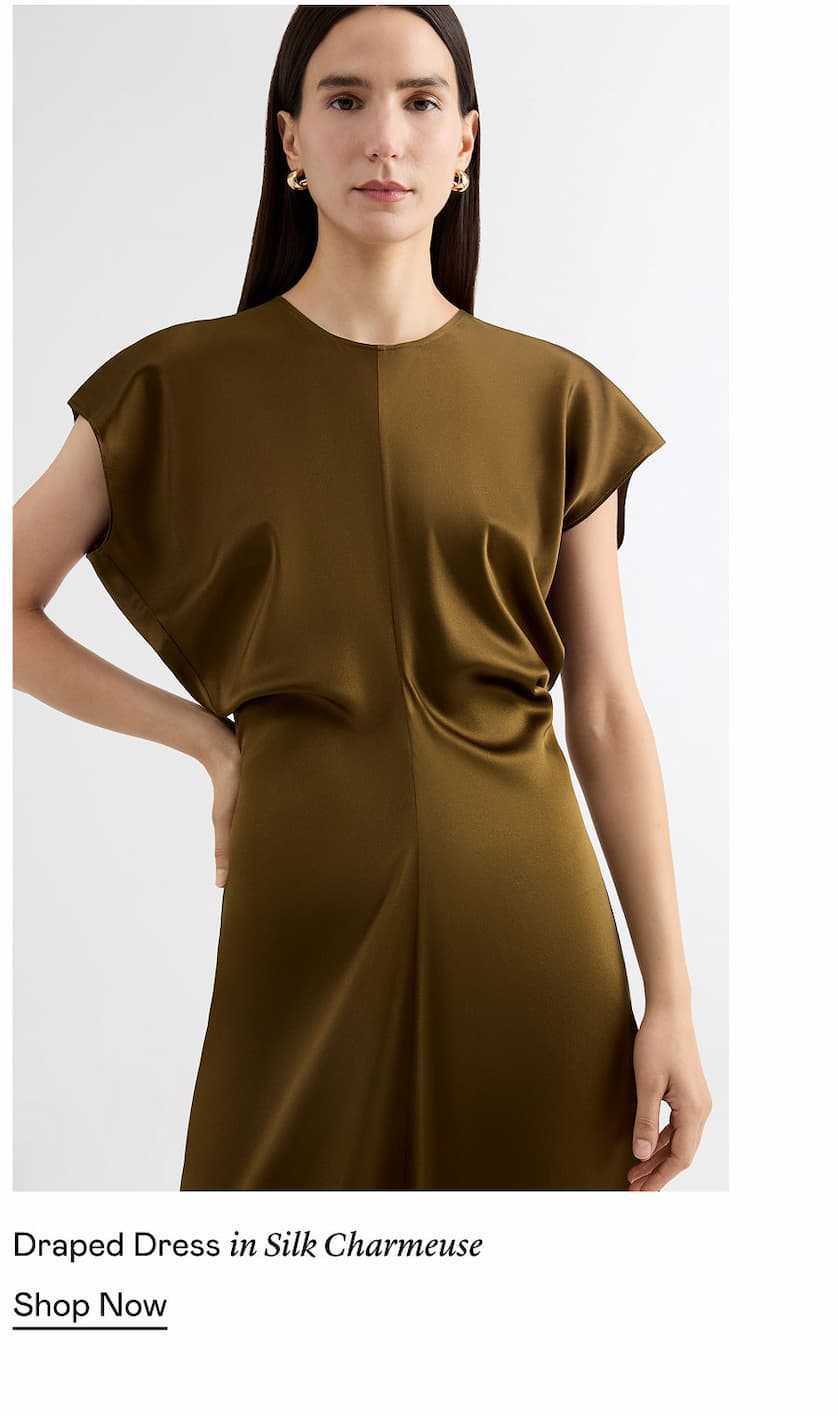 Draped Dress in Silk Charmeuse
