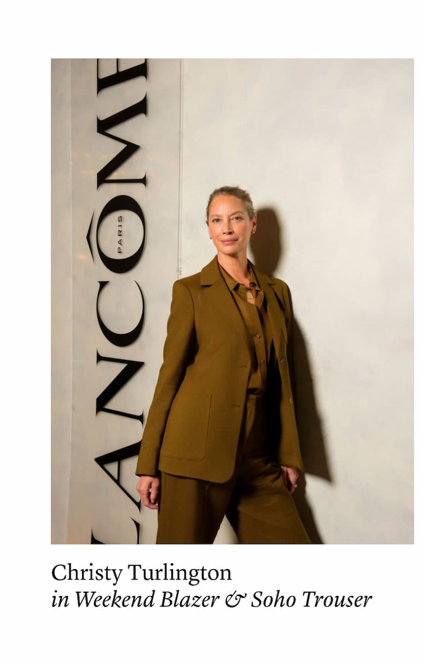 Christy Turlington in Weekend Blazer & Soho Trouser