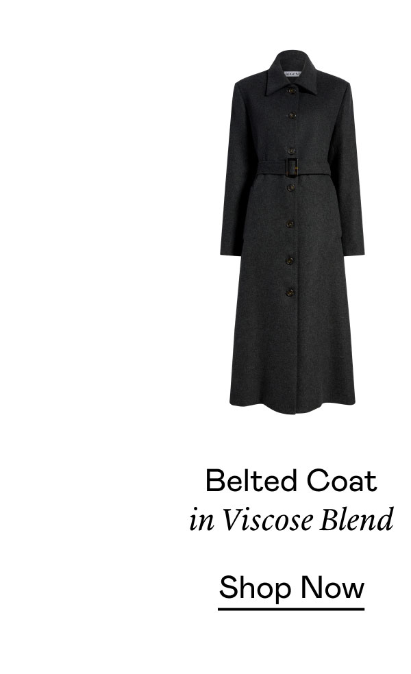 Belted Coat in Viscose Blend Belted Coat in Viscose Blend